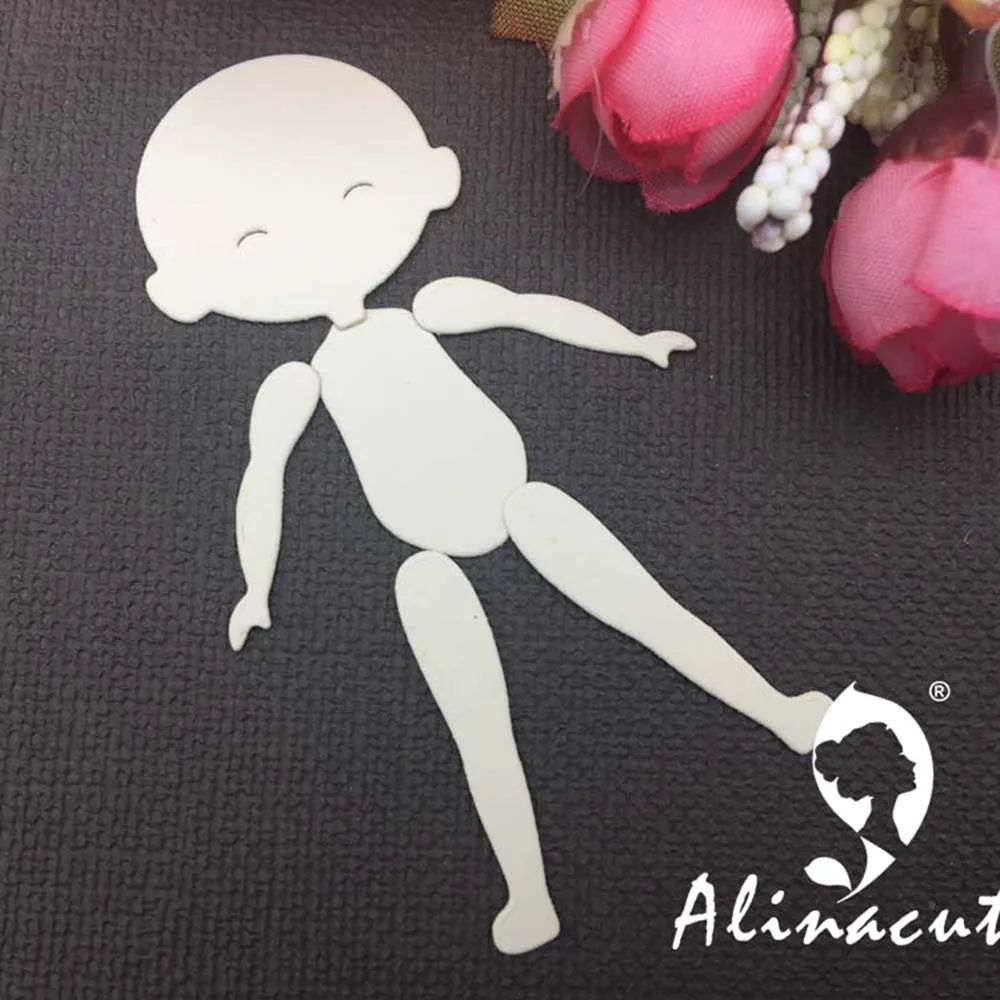 Alinacutle Metal Cutting Dies Cut Doll Boy Girl Clothes Body Set Scrapbooking Paper Craft Album Card Punch Art Knife Art Cutter