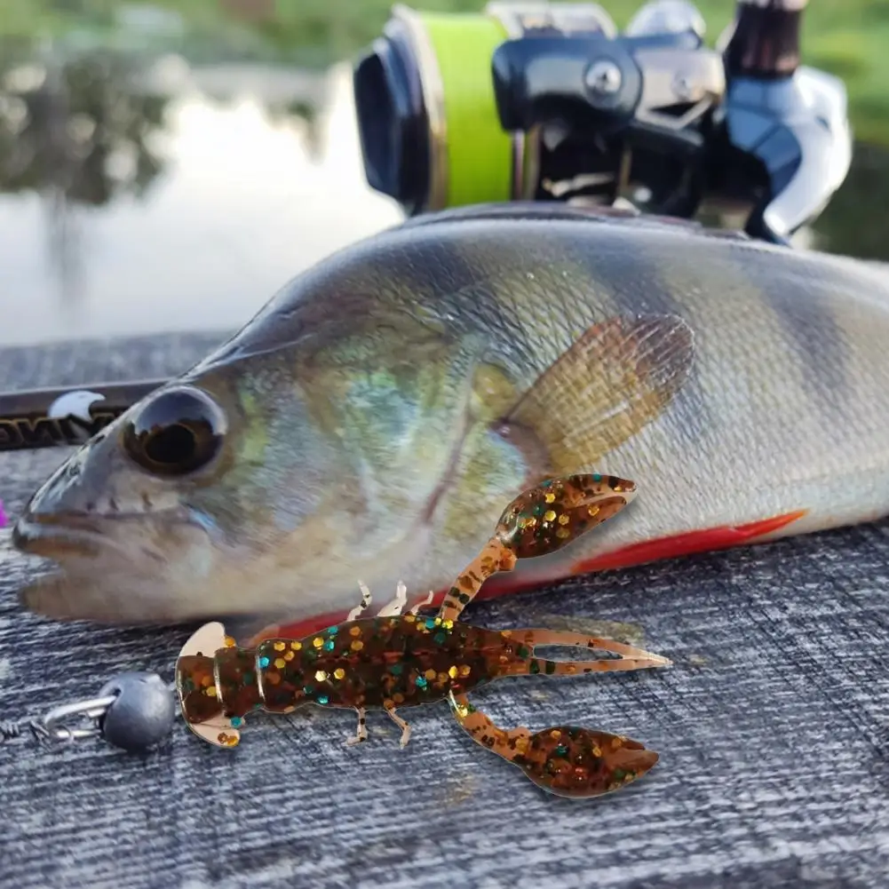 10 Buah/Lot Umpan Lembut Cacing Silikon 5Cm Umpan Pancing Crayfish Udang Bau Putar Bass Laut Ekor Kembar untuk Ikan Mas