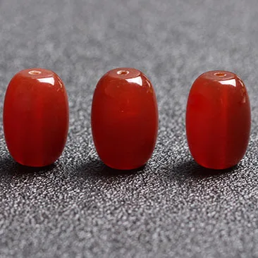 4A Natural Red Agate Barrel Quartz Crystal Single Bead DIY Jewelry Making