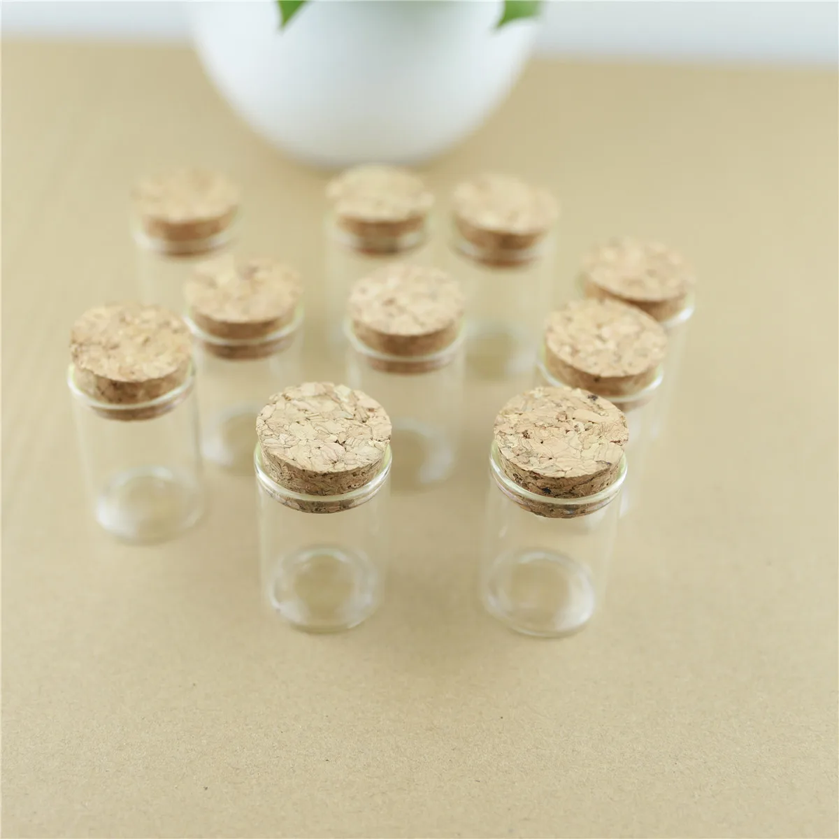 50 pcs/lot 26*30*40mm 15ml Cork Stopper Glass Bottle Wedding Decoration Bottle Container Glass Jars Vials DIY Craft Mini tube