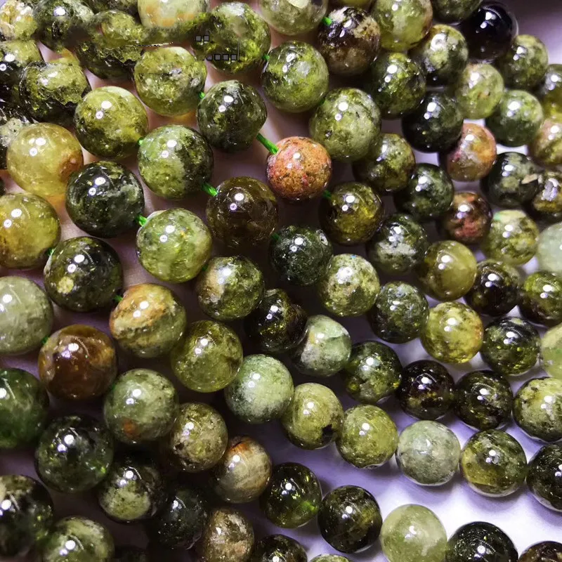 Tsavorite green round  6/8/10/12mm nature  for making jewelry necklace 38CM FPPJ wholesale loose beads