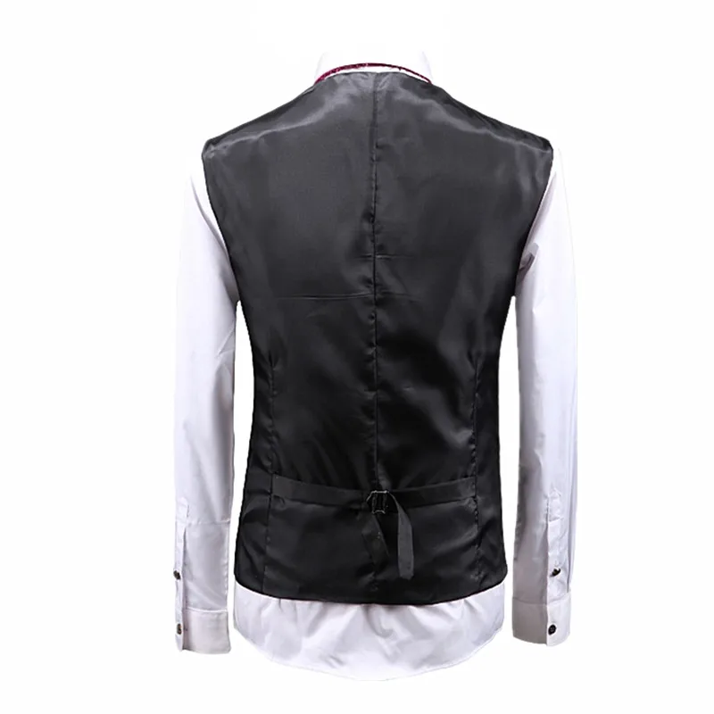 Gilet sans manches Steampunk doré pour hommes, gilet à simple boutonnage à col en V, gilets pour hommes de fête de mariage d'affaires rouge or argent 5xl