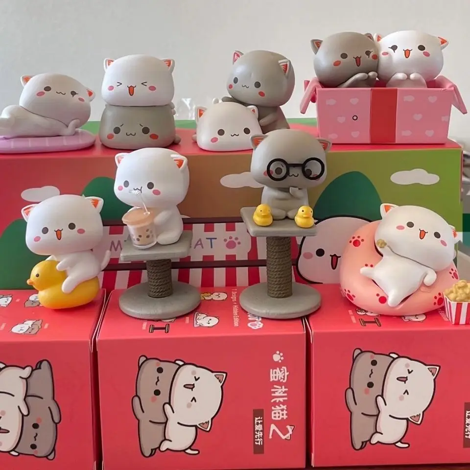 Mitao Cat 2 Season Lucky Cat Cheap Cute Cat Blind Box Toys Blind Bag Cartoon Figure Doll Home Deroc