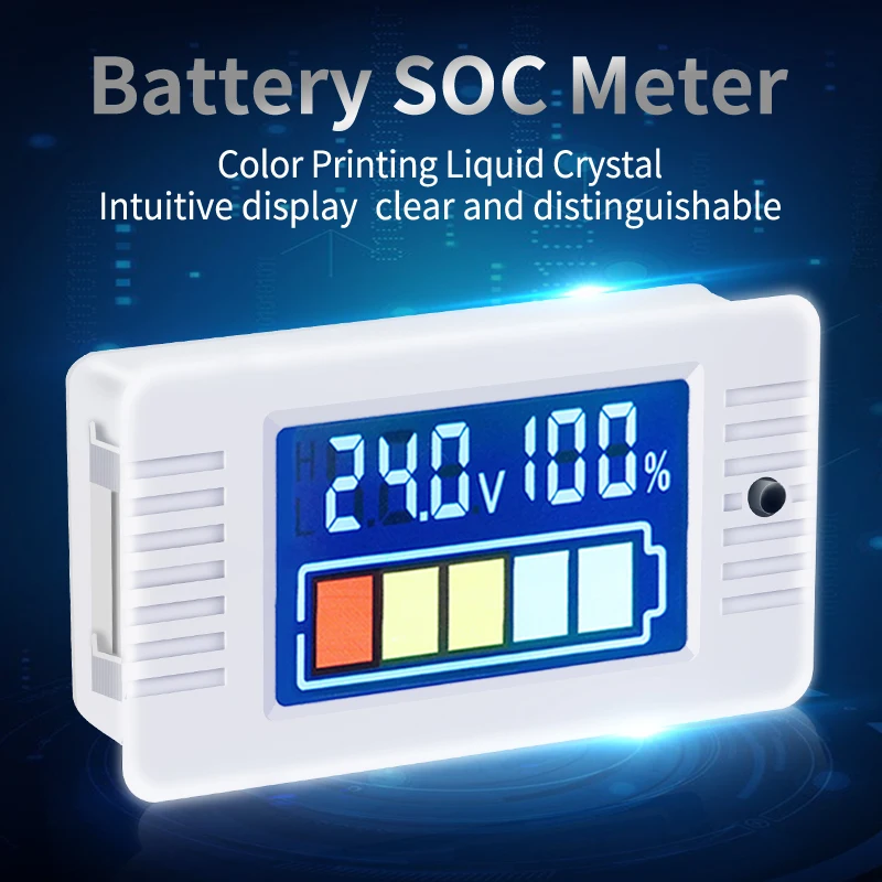 Battery Capacity Indicator 12V 24V 36V 48V 60V 72V 0-100V Li-ion Lead acid Battery Tester with LCD Digital Voltmeter
