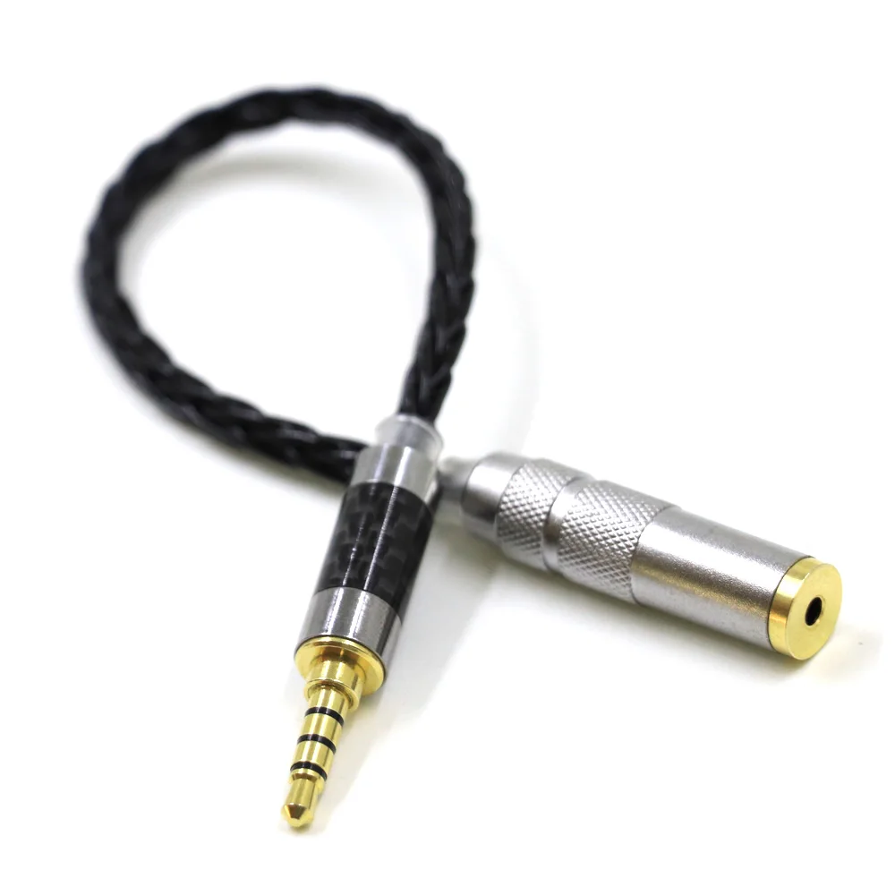 Haldane HIFI 7N ชุบเงิน 3.5 มม.TRRS Balanced ชาย 2.5 มม.TRSS Balanced หญิงอะแดปเตอร์เสียง 3.5 ถึง 2.5 Connector