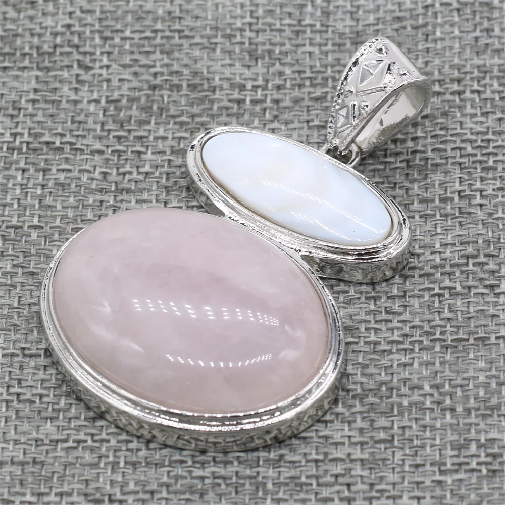 Natural Abalone Shell Pendant Gemstones Crystal Agat Lapis Lazuli Charms for DIY Jewelry Making Exquisite Necklace Accessories - view 3