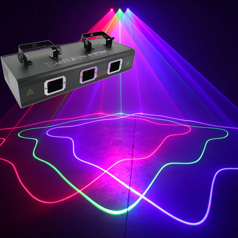 High quality voice-activated laser light stage lighting laser lights three lens red blue green 3 colors bar laser Projector