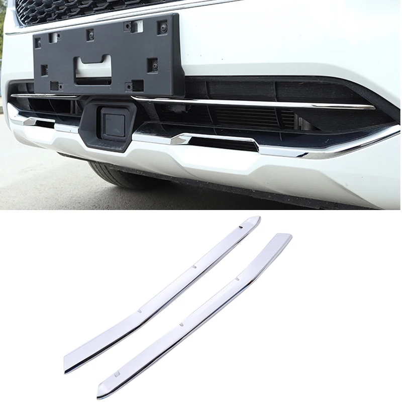 Car Front Down Grille Strips Bumper Protection Cover Decoration Trim Chromium Styling Accessories For Haval F7 F7X 2019