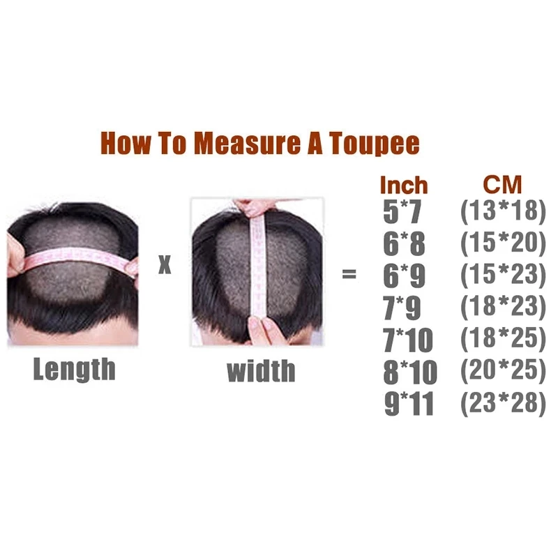 Men Toupee Handmade Men\'s Capillary Prothesis 1.2mm Skin Human Hair Replacement System Natural Wave Straight Wig man 6inch