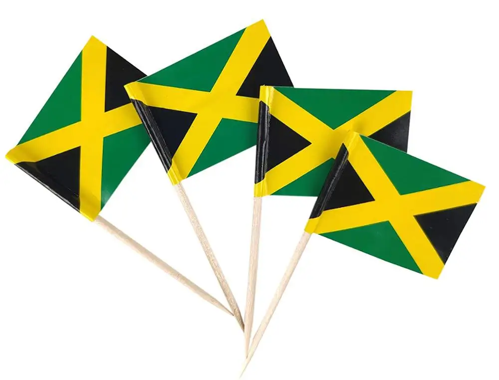 Jamaica Toothpick Flag Jamaican National Small Mini Cocktail Fruit Cupcakes Toppers Food Stick Flags Decoras For Party Cocktails
