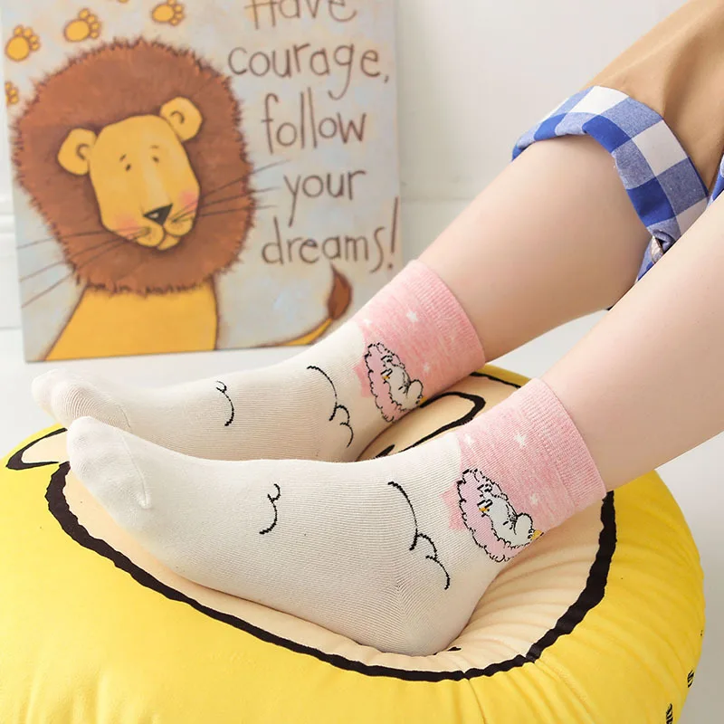 Socks Women Autumn Winter Cartoon anime Socks Hippo Cartoon Animal Streetwear Classic Funny Cute Kawaii short Crew Socks