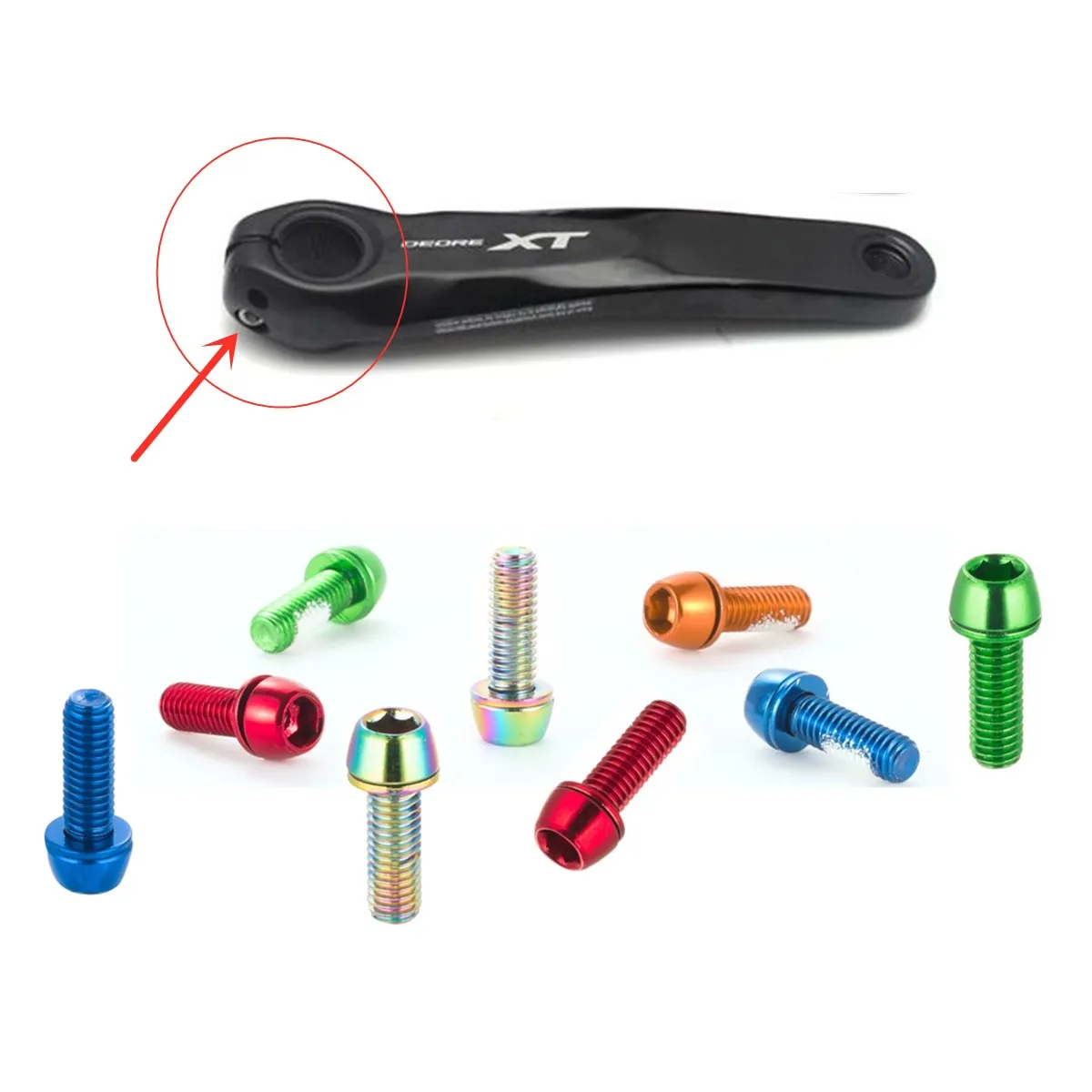Chooee Bike Accessories Bicycle Crank Arm Bolt Screw M6x18mm Steel Cycling Crankset Fixing Bolts 2pcs