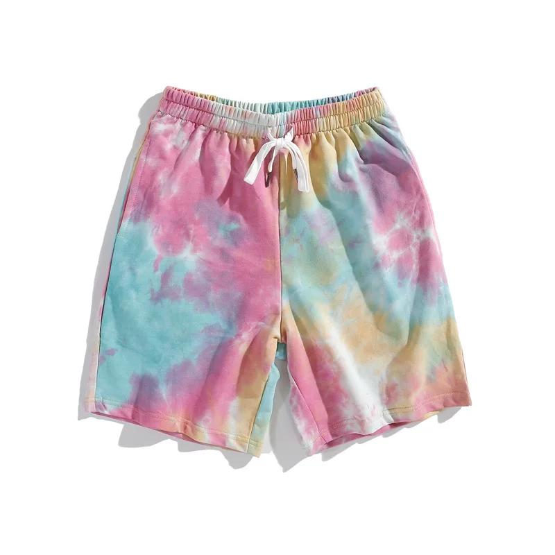 Summer sports shorts for men. Loose, casual, straight leg, tie-dyed, camouflage, men's five-point sports pants