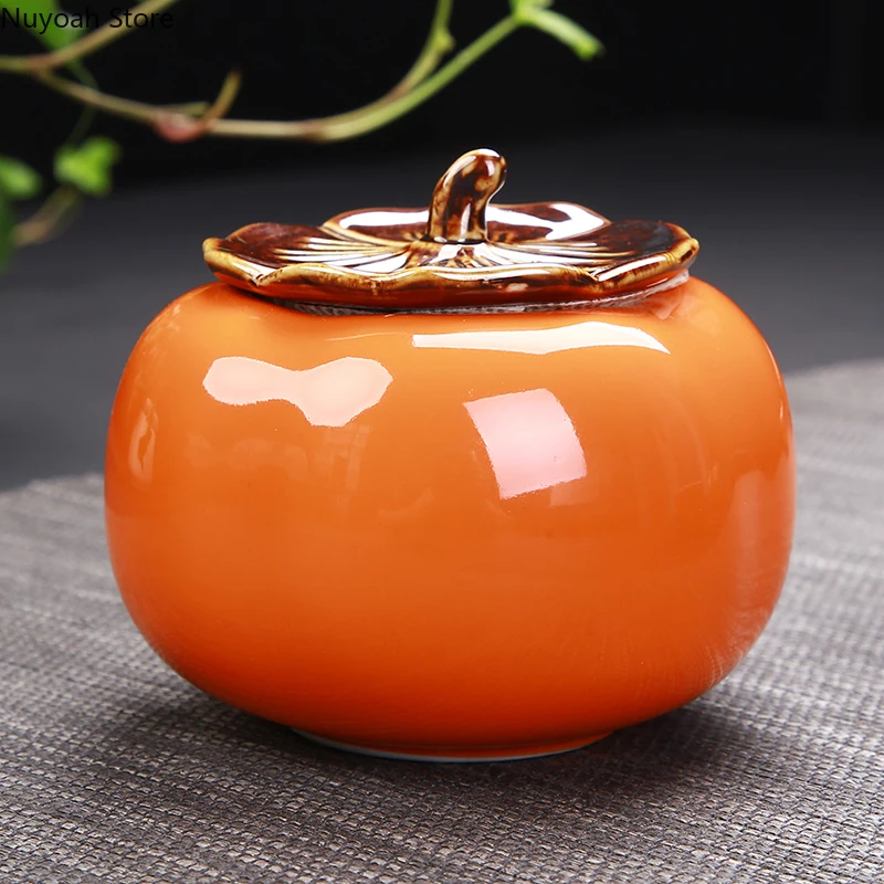 Persimmon Ashtray Ceramic Creative Anti-fly Ash Storage Box Large Bedroom Living Room Decoration with Cover Home Decoration