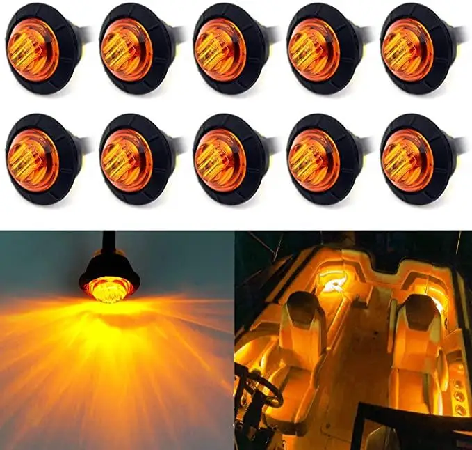 

10x Waterproof Marine Boat Amber LED Deck Courtesy Accent Utility Light Navigation Lamps