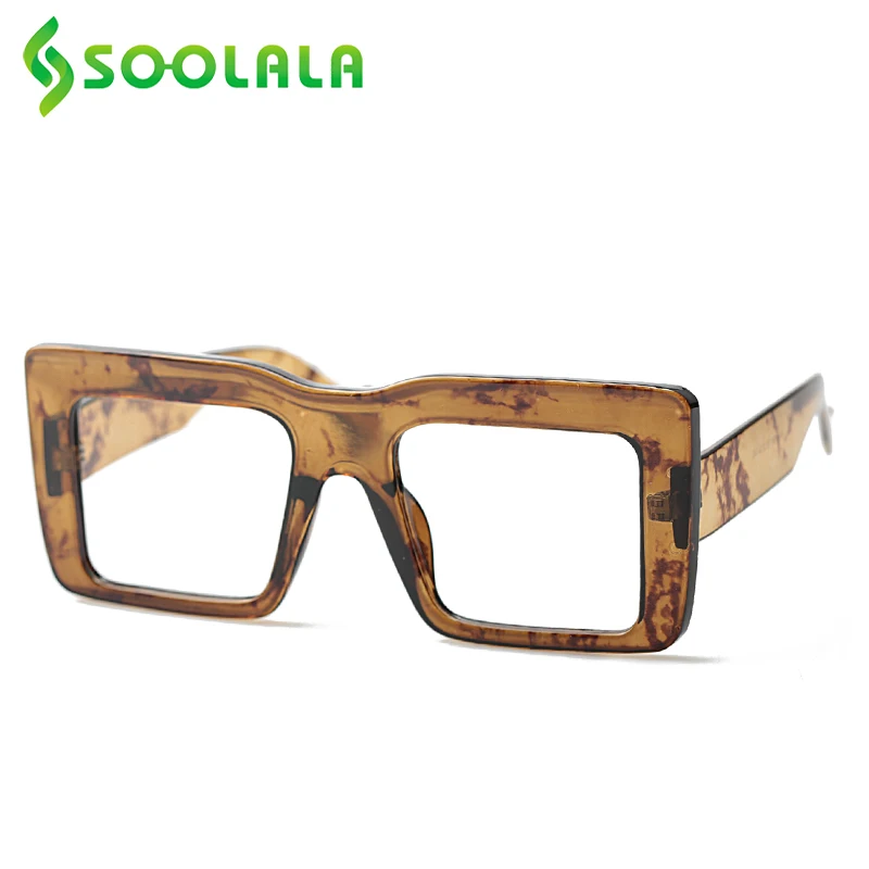 

SOOLALA Retro Square Reading Glasses Women Eyeglasses Frame Farsighted Presbyopia Magnifying Glasses +0.5 0.75 1.0 2.0 to 4.0