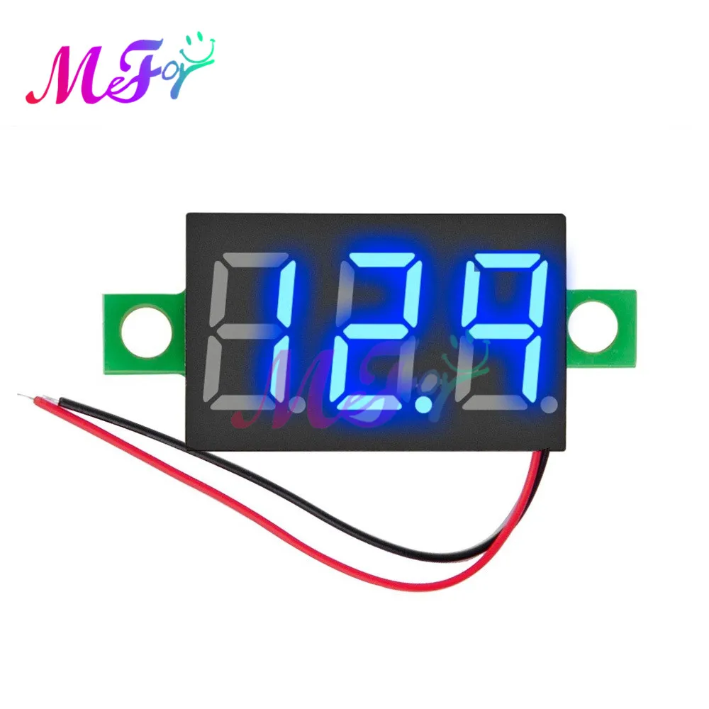 0.36 pollici fai da te Mini voltmetro Tester digitale Test di tensione batteria DC 4.5-30V 2 fili rosso verde blu per Auto LED Display calibro