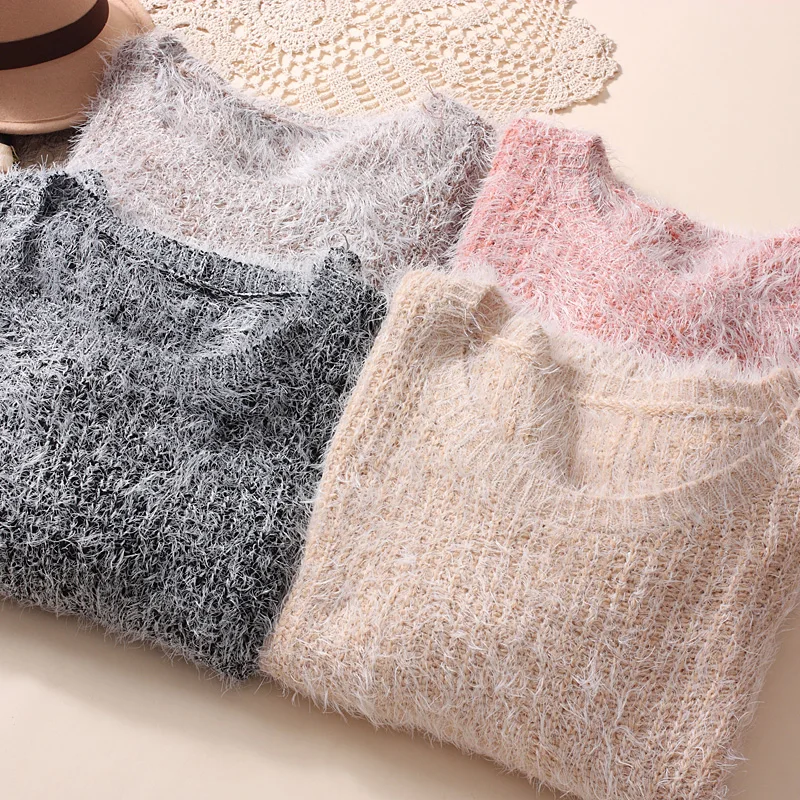 Mohair Pullover Knitted Sweater Women Clothes 2020 Autumn Winter Korean Harajuku Loose Jumper Robe Pull Femme Hiver Sweater