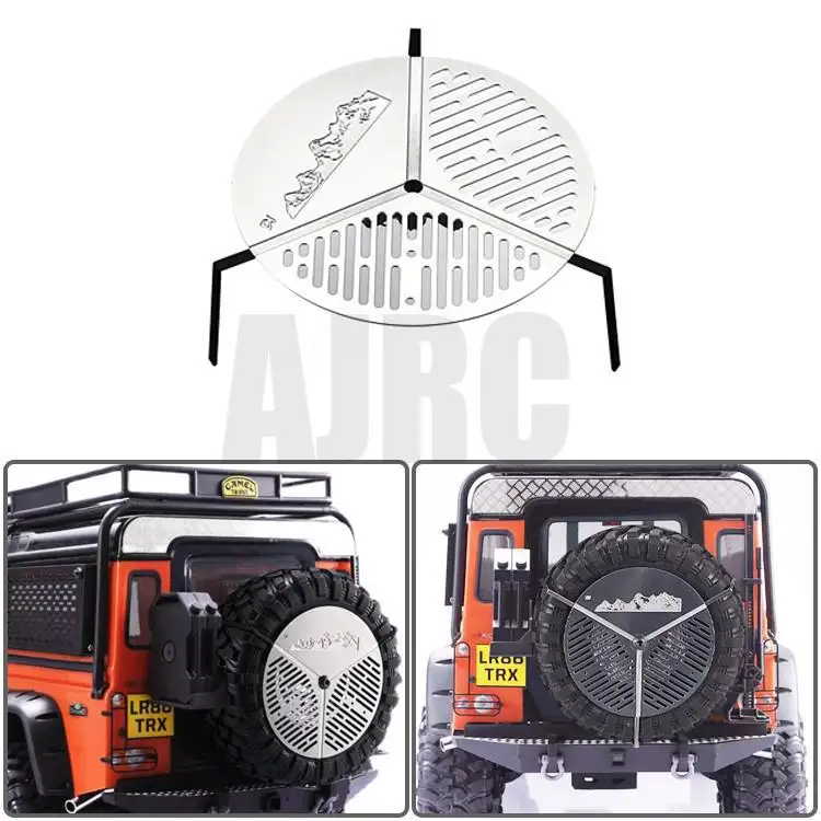 Stainless Steel Spare Tire Cover/spare Tire Frame For 1/10 Simulation Climbing Car Axial Scx10 Trx4 Trx6 Spare Tire Cover