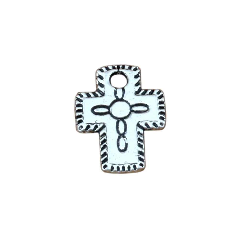 250Pcs Small Cross Alloy Charms Pendants  For Jewelry Making Finding 9x12mm  A-270