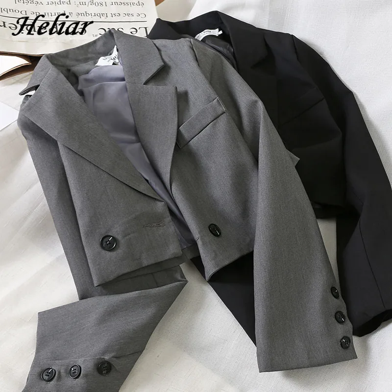 Heliar Women Jackets Long Sleeve Japan Vintage JK Coat Suits With Buttons Cropped Jackets For Women Spring 2023 Suits