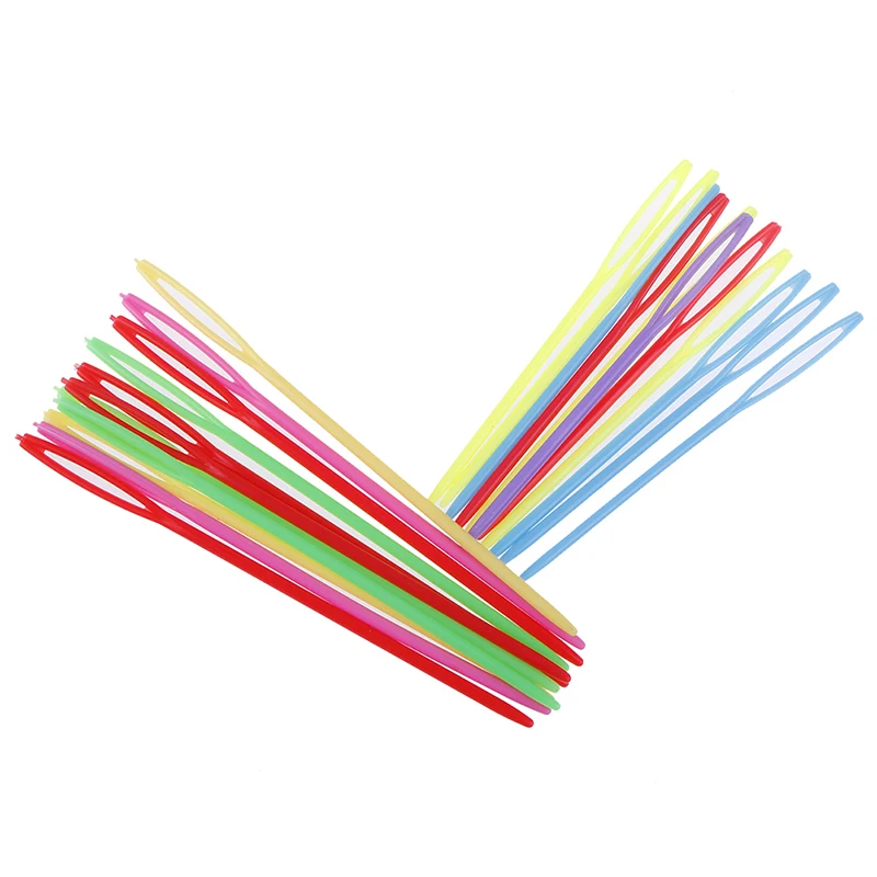 10PCS Plastic Knitting Needles Crochet Hooks Tapestry7cm /9cm Wool Yarn Needles  Children DIY Sweater Weaving Needles Tools