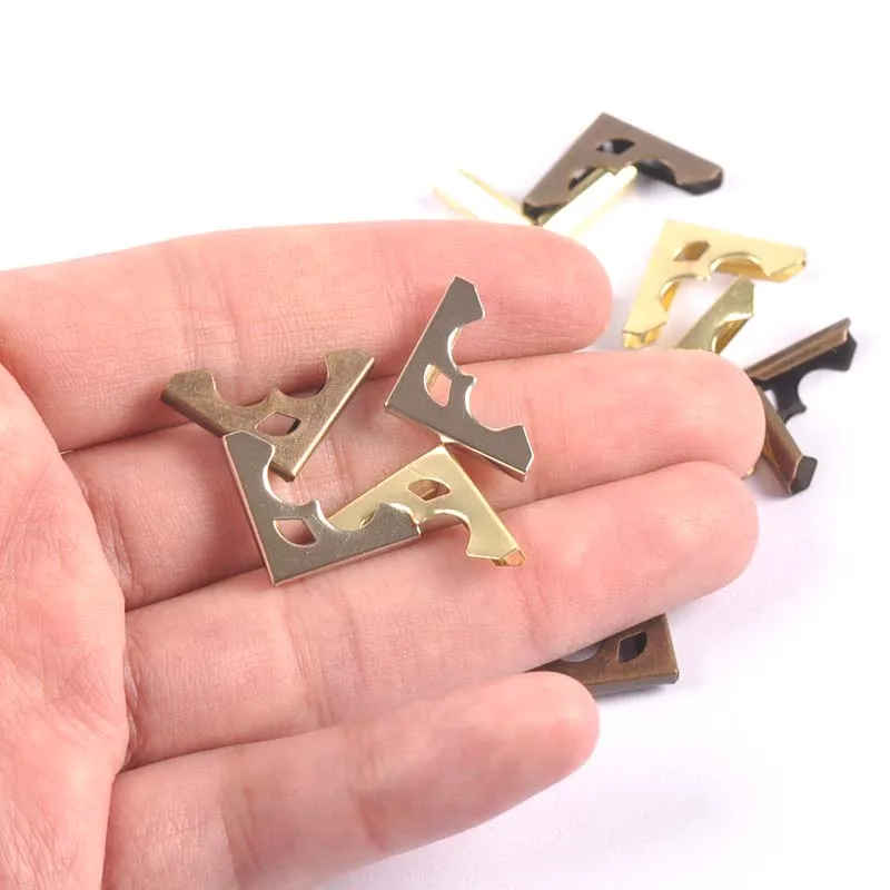 50pcs 16x16mm Antique Metal Book Scrapbooking Notebook Albums Menus Folders Corner Protectors Bronze Tone C3053