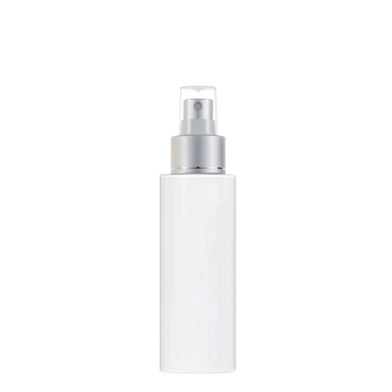 20Pcs White Refillable Bottle Matte Silver Pump Cosmetic Packaging 100ML 150ML 200ML Empty Plastic Bottles For Hair Spraying