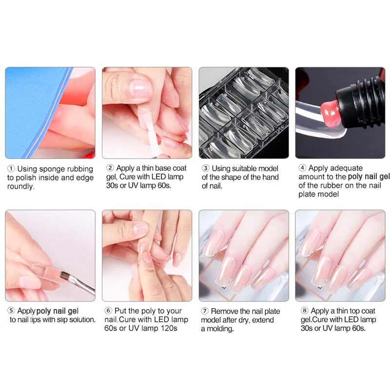 15ml Nail Extend Builder Poly Nails Gel Remover Slip Solution Nail Art Design Acrylic French Nail Tip Gum Jelly Poly UV Gel