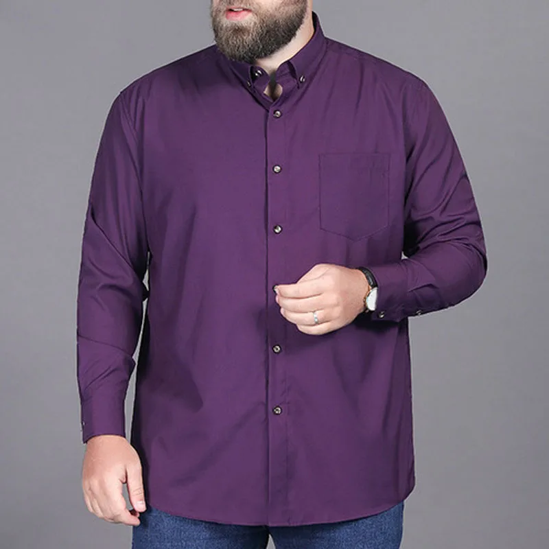 Men Big Shirt Large Size 10XL Bust 160cm 9XL 8XL Loose Shirt men 5 Colors