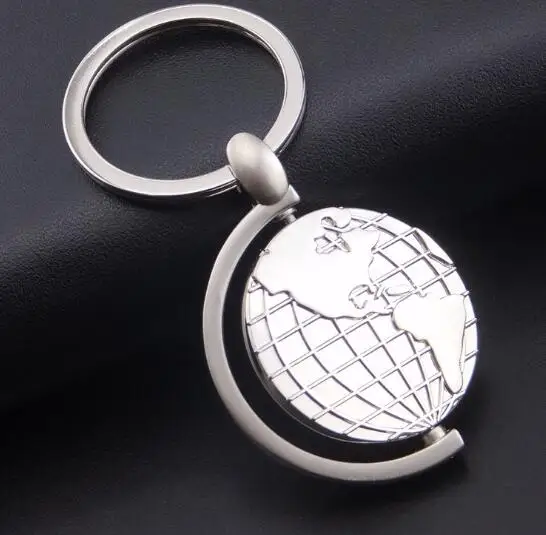 Creative Metal Fashion rotary globe key chain practical small gift