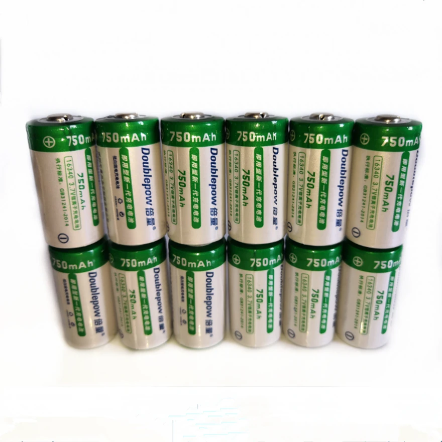 

12pcs/lot Original 3.7V 750mAh CR123A rechargeable battery 16340 lithium ion rechargeable lithium battery