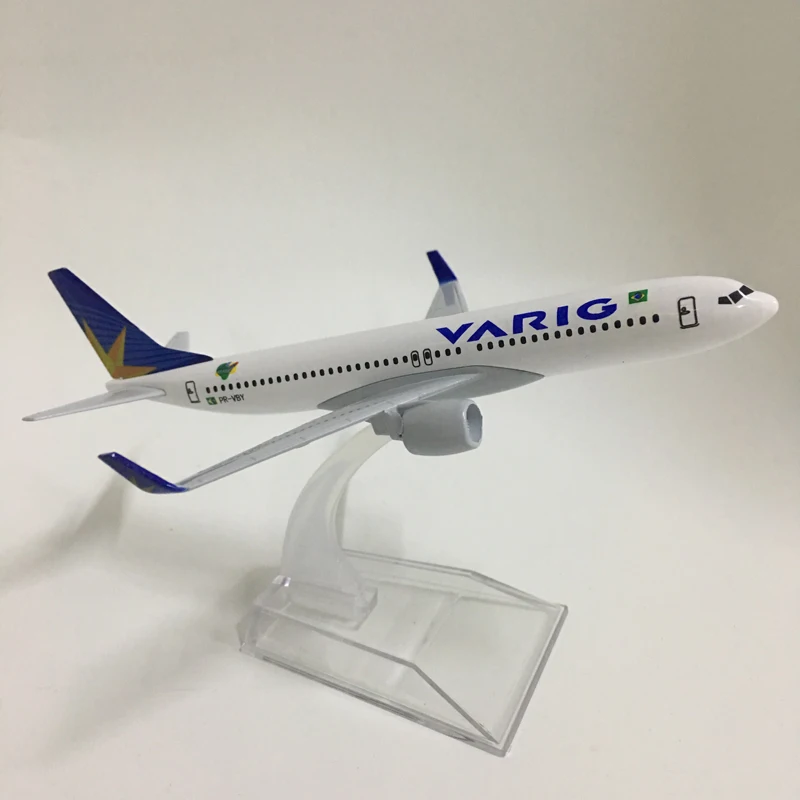 JASON TUTU Aircraft Model Diecast Metal 1:400 16cm Plane Model Airplane Model Brazil VARIG Airlines Boeing B737 Airplanes Model