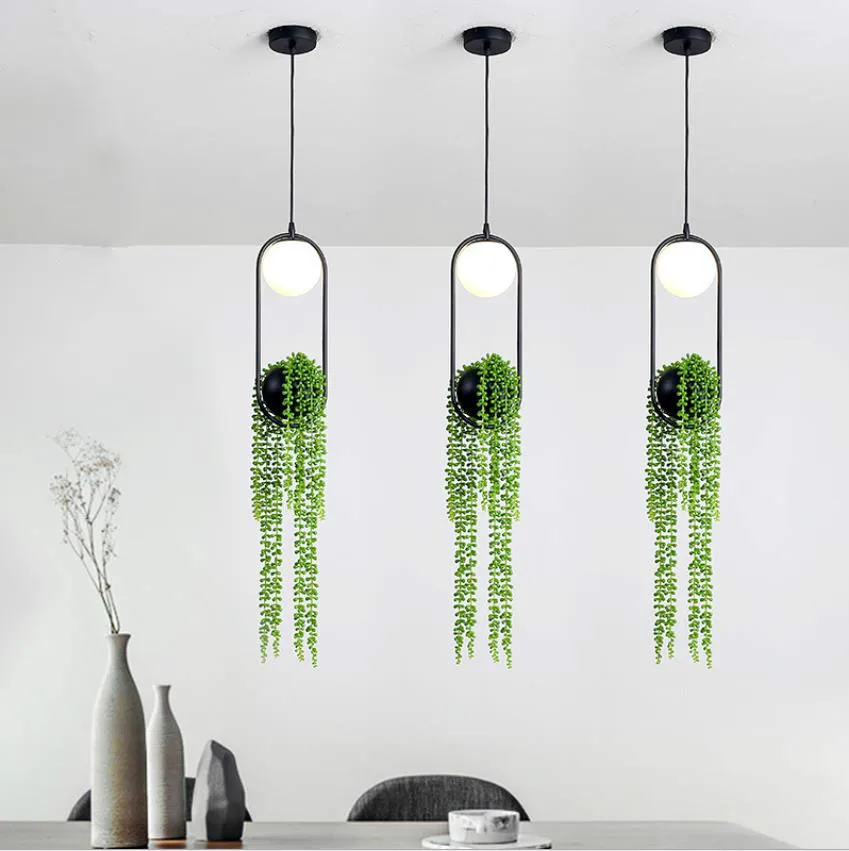 Nordic Plant Pendant Lights Skygarden Led Lamp Flower Pot Hanging Lamp Dining Room Restaurant Lighting Fixtures Home Decor