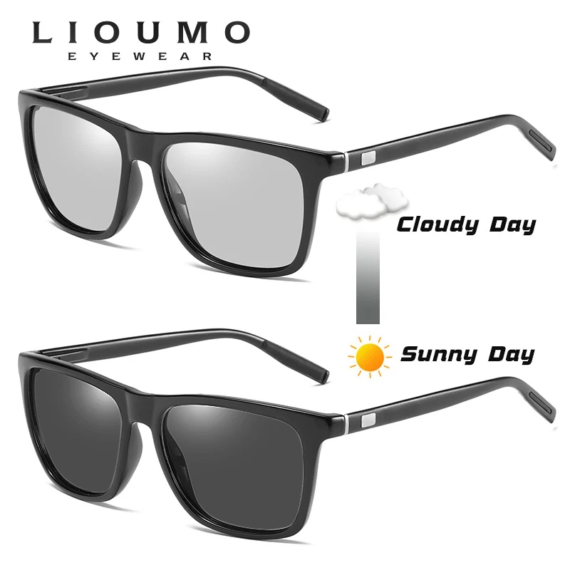 Brand Design Photochromic Polarized Sunglasses Men Chameleon Glasses Women Anti-Glare Driving Goggle Aluminum Legs lentes de sol