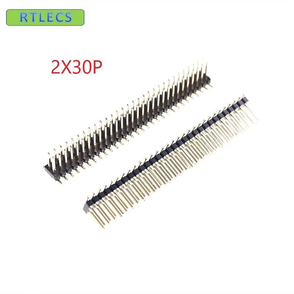 1000 pcs 1.27 mm 2x30 Pin 60P Male PCB Header Dual rows Straight  SMD / SMT Surface PCB Pin Headers Rohs Reflow solderable