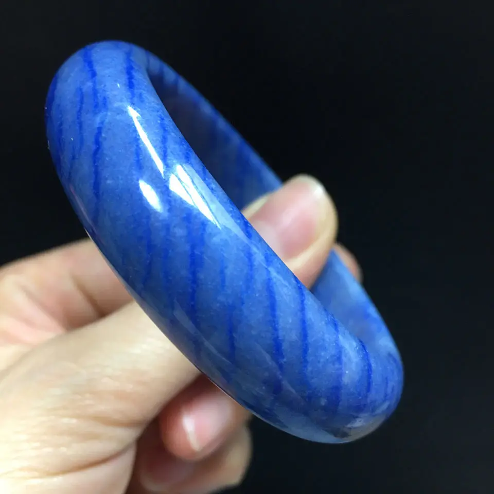 Jewelry High Quality Natural Blue Line Stone Bracelet Aventurine Jade Female Ice Type Fashion All-match Gift Accessory Bangles