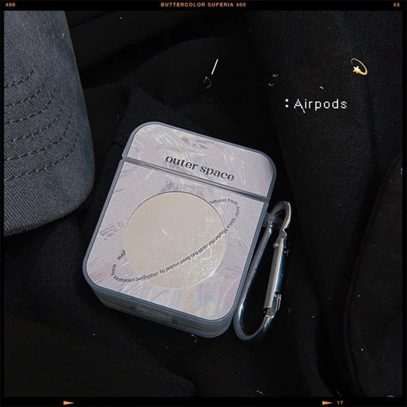 INS трендовый зеркальный чехол для наушников планета для Airpods 1 2, защитный мягкий чехол для наушников с брелоком для Airpods Pro, зарядное устройство