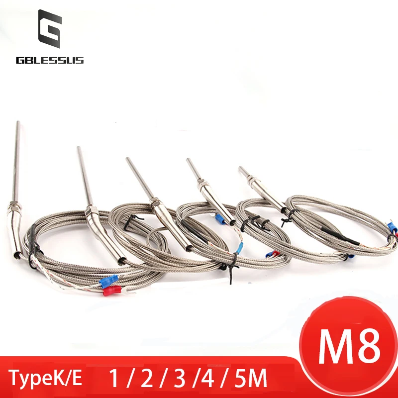 M8 Probe Type Thermocouple Type E/K 0-800℃ Controller Thermometer Probe Length  50mm 150mm 100mm 200mm Probe Temperature Sensor