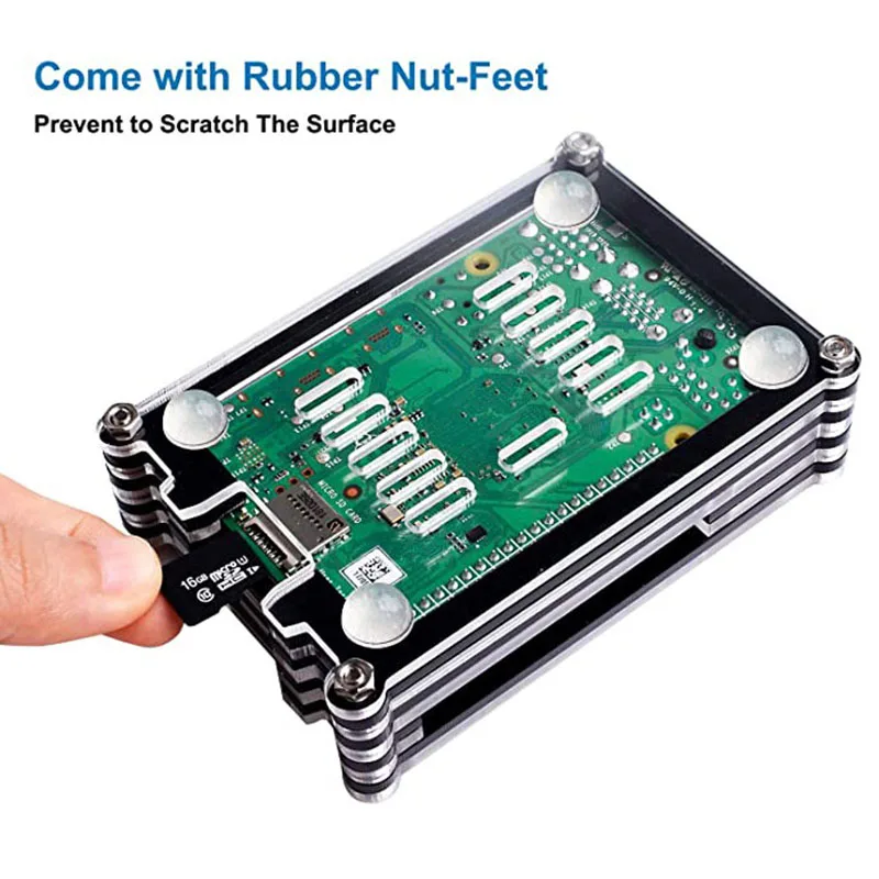 Obudowa Raspberry Pi 4 Model B z zestawem wentylatora + 4 szt. Radiatory do Raspberry Pi 4 Model B (płyta RPI 4 nie dołączona)