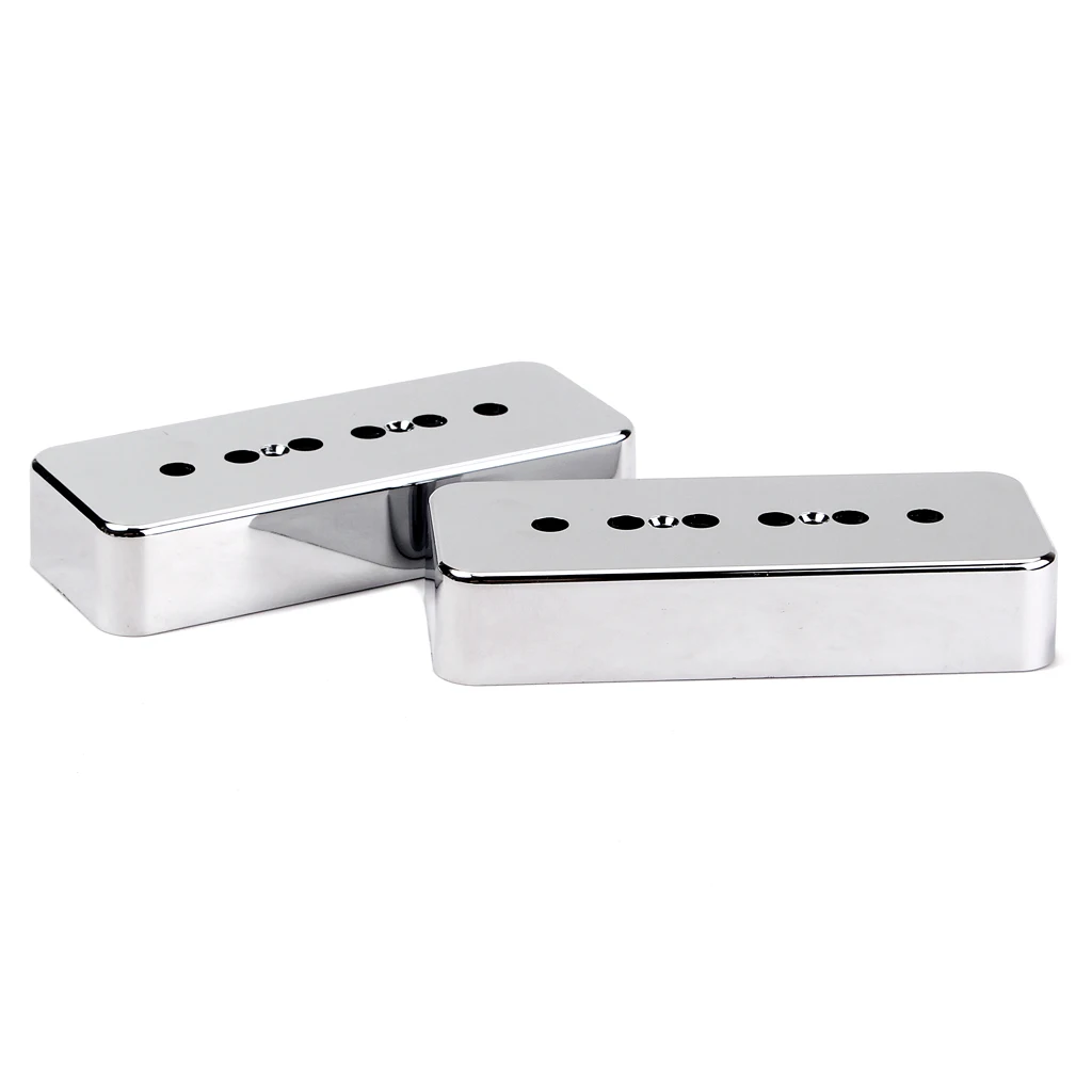 Perfeclan High Quality 2Pcs Silver Humbucker Pickup Cover 50/52mm pole for P90 Soap Bar Plastic Poker Chips Humbucker Parts