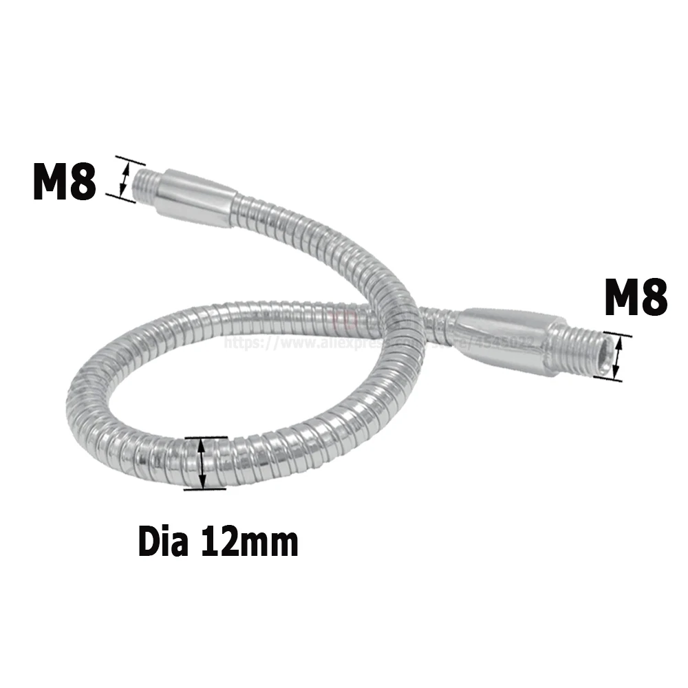 Table lampLED Gooseneck flexible holder lamp Dia 6-12mm M8orM10 Long 100-600MM universal Hose Metal tubes For 1W3W5WDIY LED Lamp