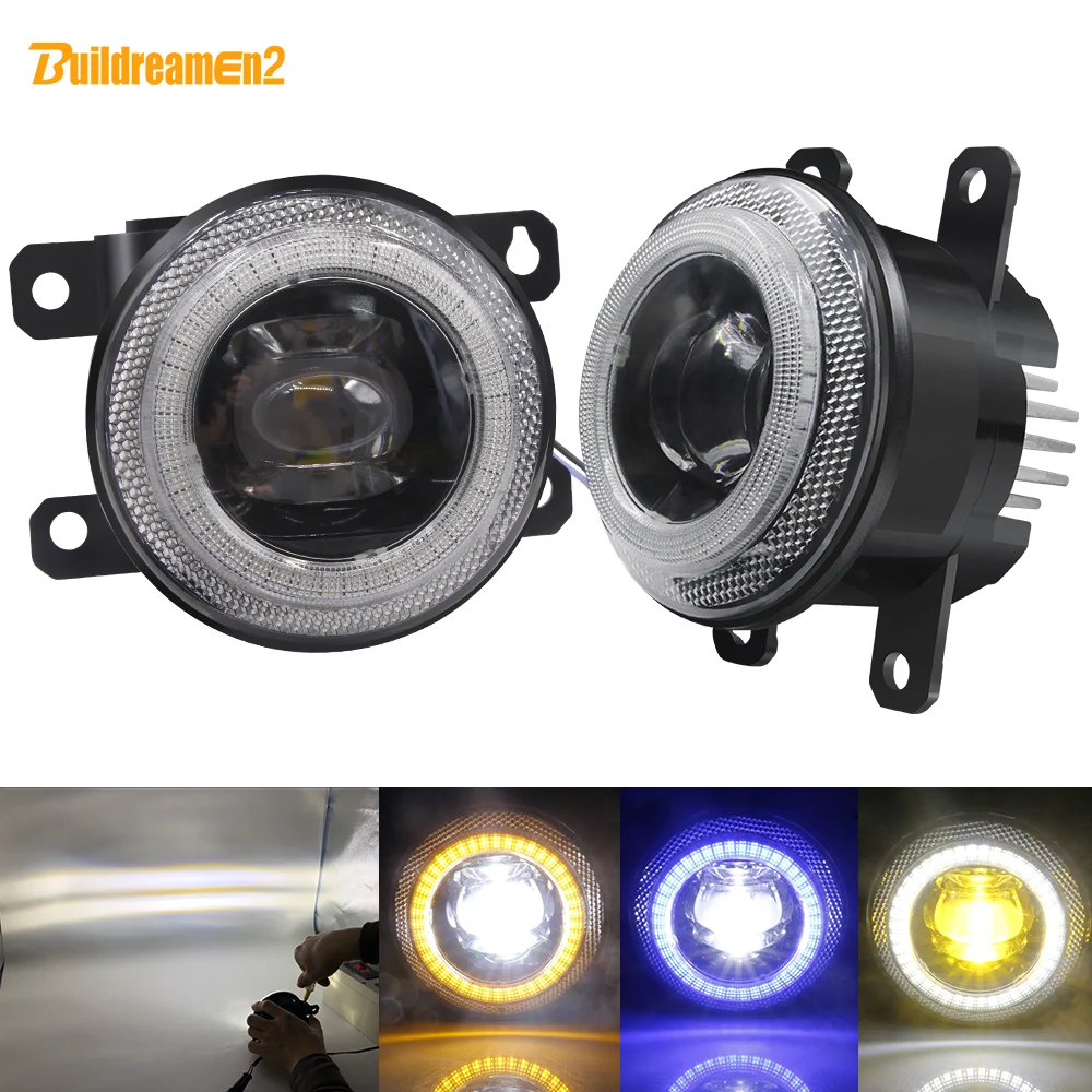 2 X Car Angel Eye Fog Light 8000LM LED DRL Daytime Running Light Fog Lamp 30W For Fiat Sedici Panda 500 Punto Evo Doblo Tipo