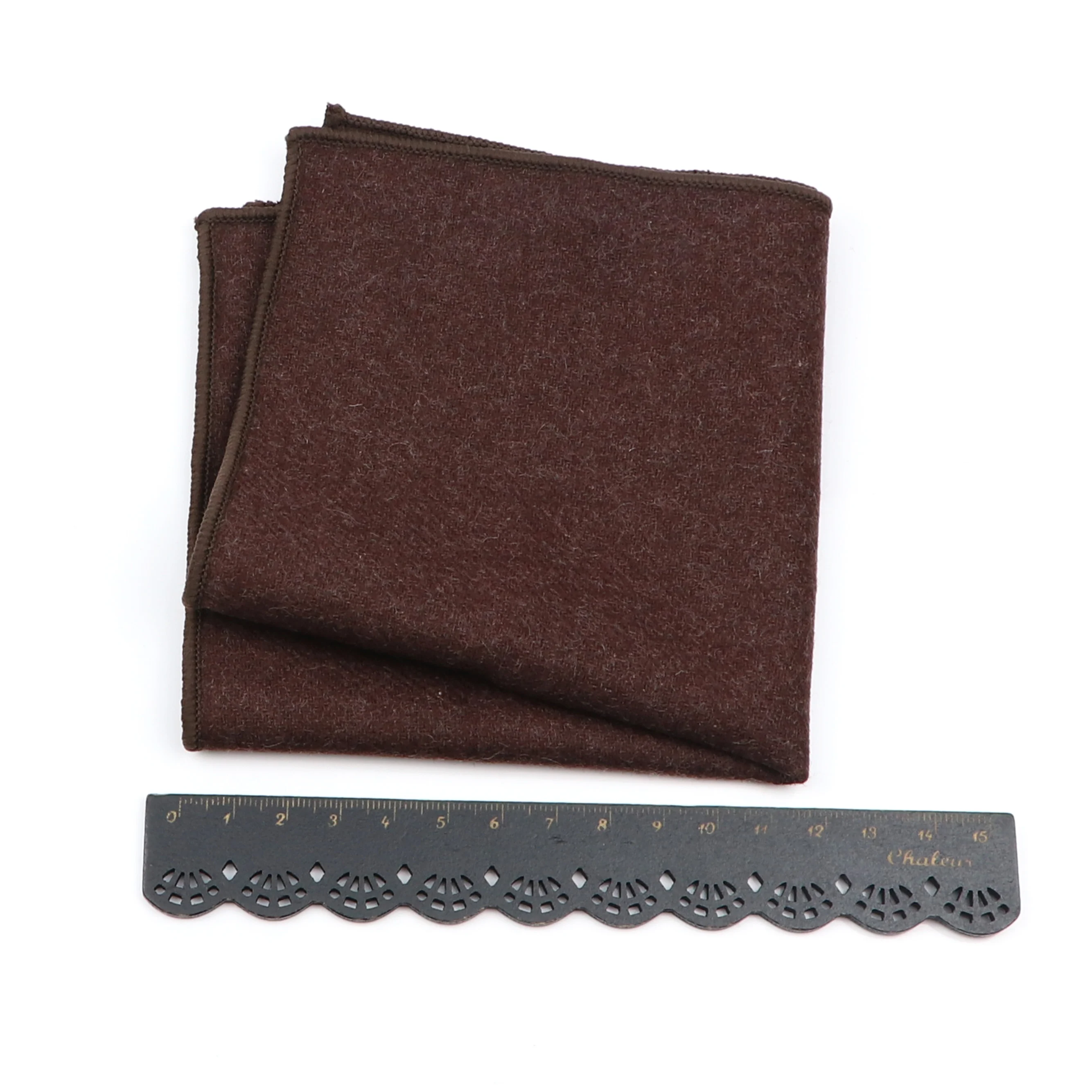 موضة صوف رجالي ملابس رسمية جيب مربع رجل زفاف لون سادة مخطط منديل لون داكن