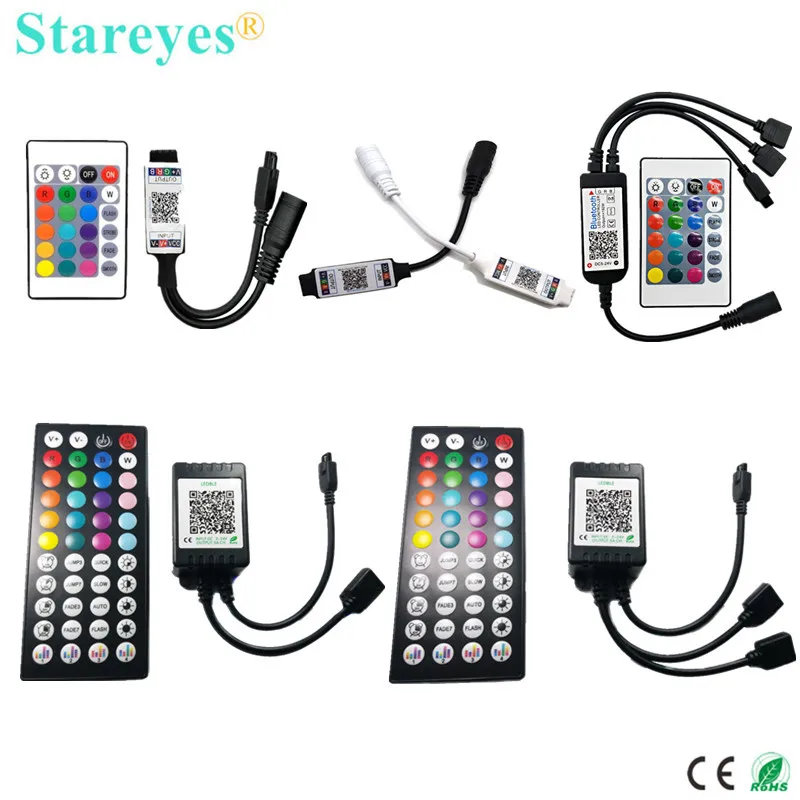 1 Piece LED RGB Strip IR 24 44 keys Remote Bluetooth Music Controller DC5-24V Control by Smart phone APP for Colorful Led Light