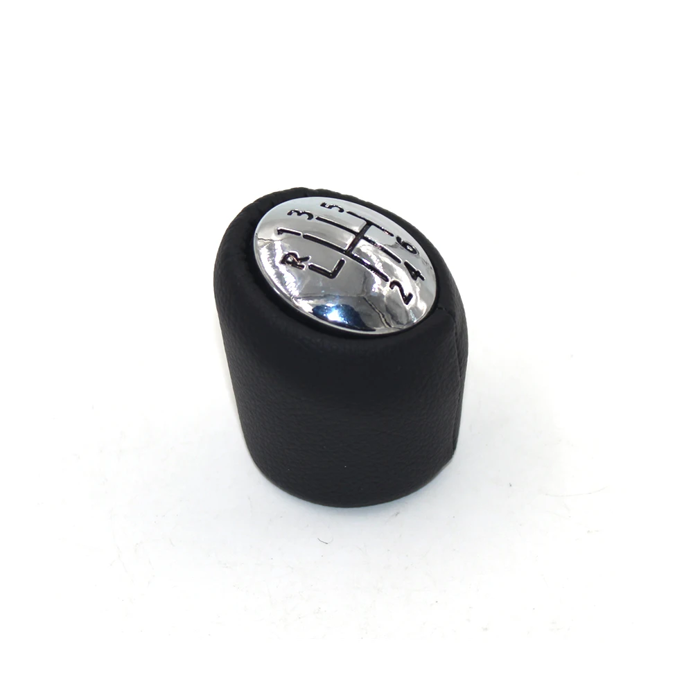 6 Speed Chrome Cap Black Character For Renault Laguna II 2 Mk2 2001-2007 Car Leather Gear Shift Knob Lever Stick Handball Head