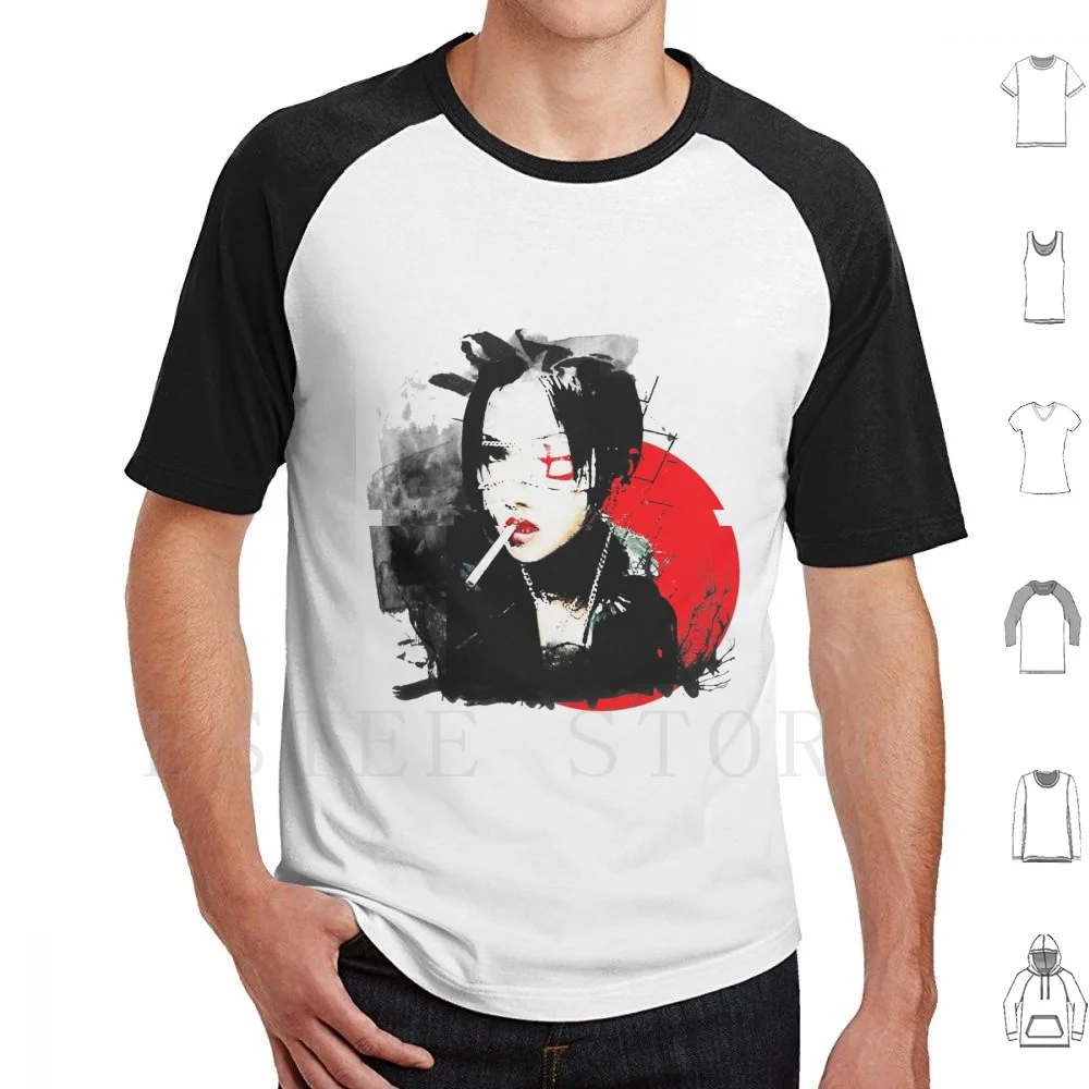 Japanese Punk Girl T Shirt DIY Big Size 100% Cotton Japan Japanese Kyoto Tokyo Shrine Temple Origami Karate Shinjuku Harajuku