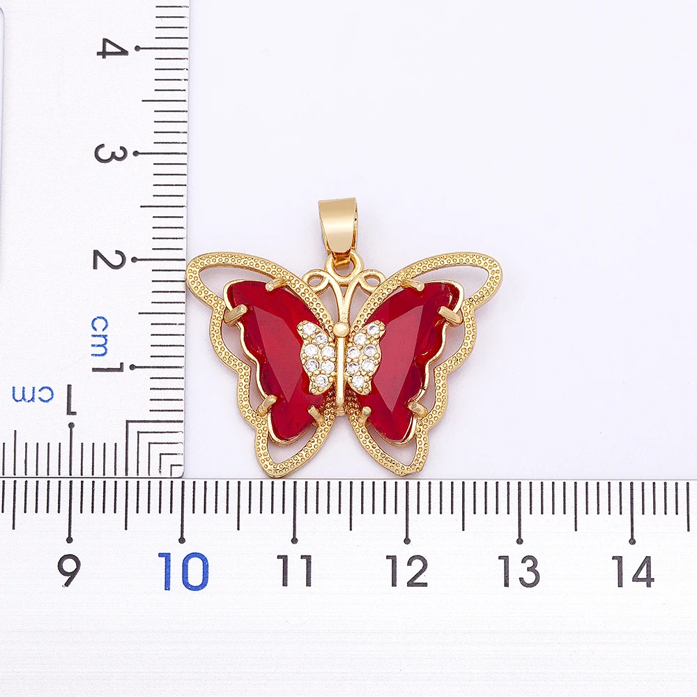 Top Quality Austrian Crystal Zircon 10 Colors Butterfly Pendant For Women Glamour Female Colorful Animal Necklace Jewelry Gifts