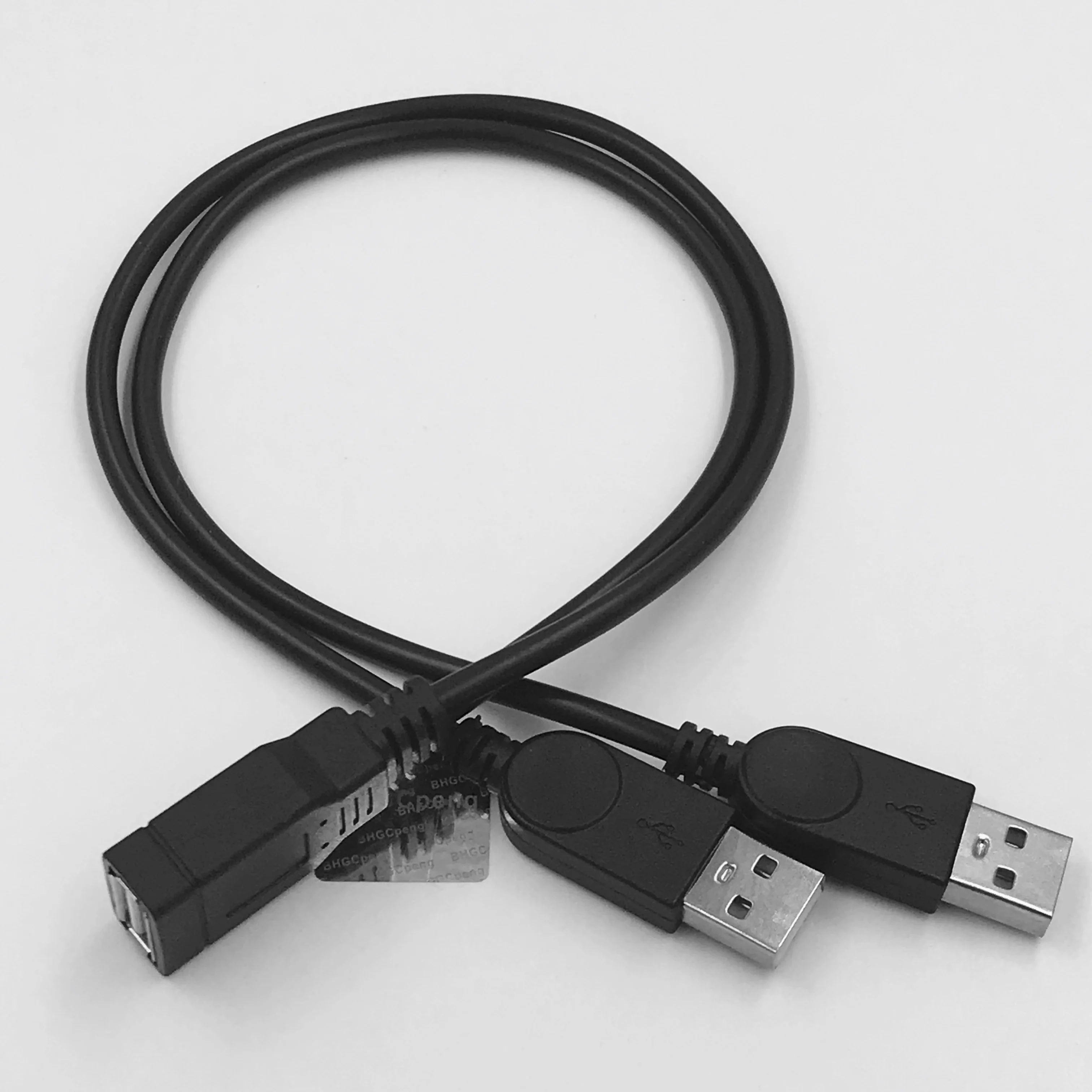 Power Extension Cable USB2.0 Data Transmission 1Female to Dual Male Y Splitter For HDD Hard Disk Fine workmanship 30cm 1Pcs