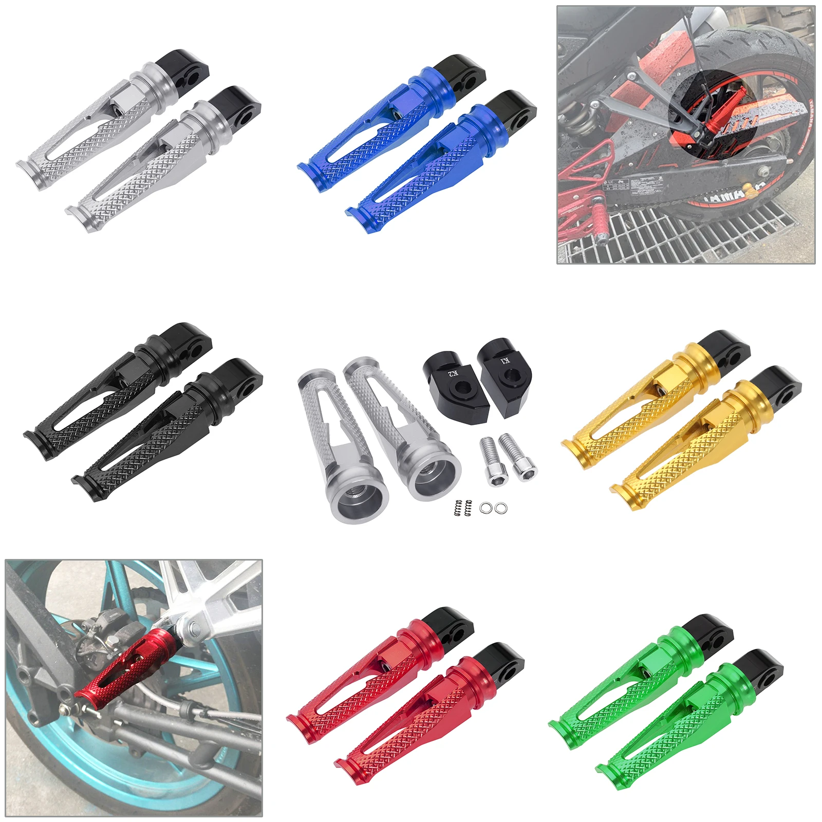 Foot Peg Aluminum Passenger Rear Footrest For YAMAHA XJ6 XSR700 XSR900 XJR 400 XJR 1200 XJR1300 Motorcycle